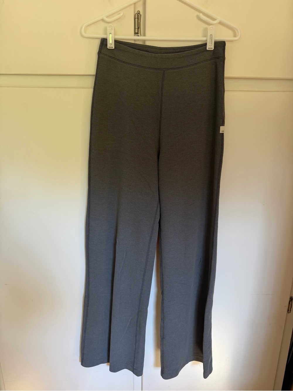 Vuori Wide-Leg Waffle Knit Pants - Gray